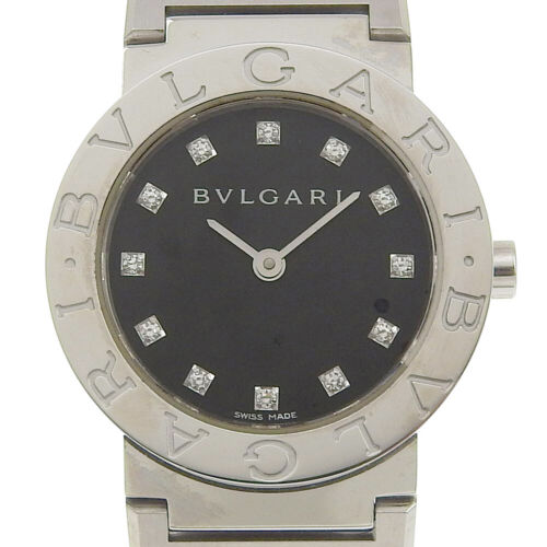 BVLGARI Bulgari Bulgari Watches BZ26Stainless Steel 12P diamond blackDial ...