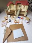 Vintage Sylvanian Families Calico Critters Doll House Red Roof Home Dollhouse 13
