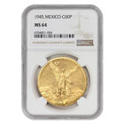 Mexico 1945 Gold 50 Peso NGC MS64 choice graded coin 1.2057 oz AGW