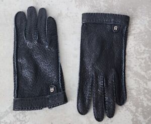 Vintage ETIENNE AIGNER Black Gloves All Leather Size 8.5 XL