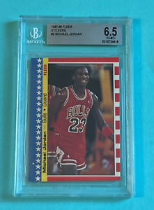 1987 Fleer Stickers Michael Jordan #2 BGS 6.5