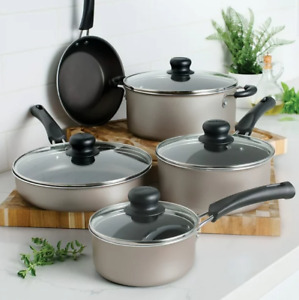 9 Piece Cookware Set Nonstick Pots and Pans Home Kitchen Cooking Non Stick New