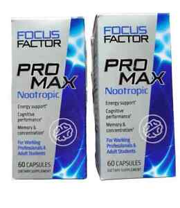 2x Focus Factor Pro Max Nootropic Capsules, 60 Capsules each Exp 04/2024