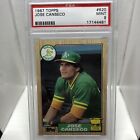 1987 Topps Baseball Jose Canseco Rookie Card  Rookie Card #620 PSA 9