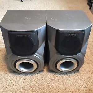 Aiwa Stereo Speakers SX-WNA555 8/4 Ohm Subwoofer & Tweeter Set of 2