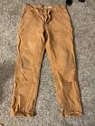 Carhartt  Distressed 103334 211 Double Knee Carpenter Brown Pants 30x32 Relaxed.
