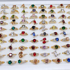 Wholesale Colorful Zircon Crystal Mixed Rings Bulk Finger Band Ring Jewelry Lot