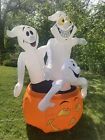Halloween 3 Trio Ghosts On A Jack O’ lantern Light Airblown Inflatable Gemmy 8Ft