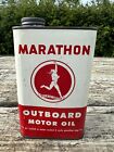 Vintage Marathon outboard motor oil can. One Quart. Empty