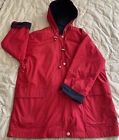 London Fog Limited Edition Women’s Red Trench Coat Jacket Hooded Size L