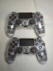 2 Broken Clear / White Sony PlayStation 4 PS4 DualShock 4 Wireless Controller