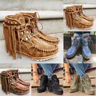 Womens Moccasin Boots Flat Suede Fringed Ankle/ Booties Winter,Warm,Shoes Short