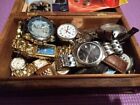LARGE LOT OF VINTAGE WRISTWATCH WATCH MOVEMENT BAND PARTS REPAIR