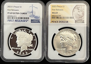 2023 Peace Dollar Proof + BU, NGC PF69 Ultra Cameo/NGC MS69 First Release