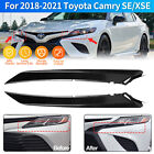 Front Bumper Grille Headlight Trim Molding Set For Toyota Camry SE/XSE 2018-2021