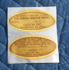 Original Gibson Mandolin Labels THE GIBSON MASTER MODEL from Kalamazoo Factory