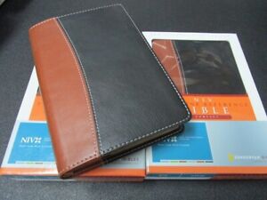 NIV 1984 Compact Thinline Reference Bible *6.3pt* Tan/Black LS *NEW!!