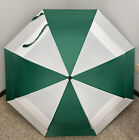 Golf Leighton Windefyer Green/White 100% Nylon Manual Open Umbrella, 64” W/Cover