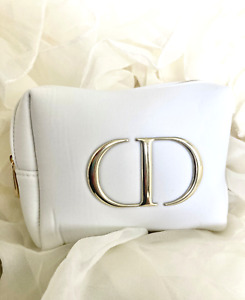 Christian Dior Makeup Travel Bag Pouch WHITE Mirror powder case brush clinique