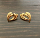 Vintage 14K Yellow Gold Abstract Heart Stud Earrings 1.4 Grams ~ Nice!