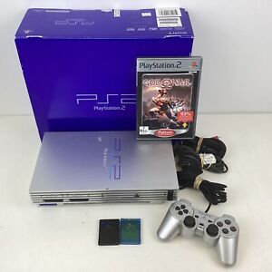 Sony Silver Playstation 2 With God Of War *Working* (V6) S#533