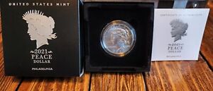 2021 Peace Silver Dollar in Original Government Packaging C.O.A (99.9% silver)