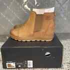 New! Womens Sorel Evie II Chelsea Taffy/gum Leather Boots- Size 9