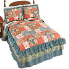 Fall Floral Patchwork Triple Ruffle Bedspread