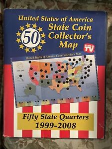1999-2008 State Quarters Album Collectors Map Excellent Coins
