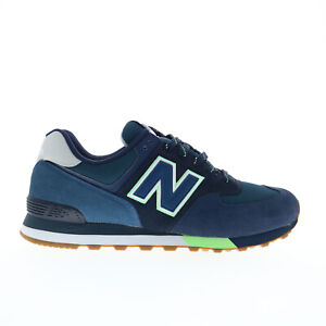 New Balance 574 XML574PU2 Mens Blue Suede Lace Up Lifestyle Sneakers Shoes