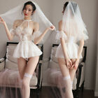 Sexy Lingerie Women Bride Fancy Cosplay Costume Outfit Babydoll Sleepwear Set