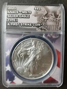 New Listing2021 $1 American Silver Eagle Dollar Type 1 ANACS MS70