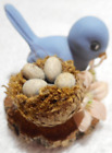 Adorable Handcrafted Miniature Painted Blue Bird Nest Eggs 1.25