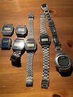 Vintage Lot Of 8 Mens Designer Digital Wristwatches Casio Timex Voit Wristwatch