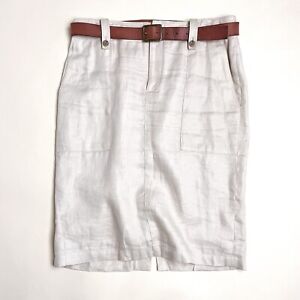 J.Crew Women's Trouser Linen Cargo Pencil Skirt Size 6T