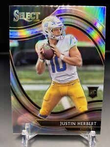 2020 Select NFL Justin Herbert Field Level Silver Prizm Rookie RC #344 Chargers