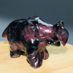 New Listing75g Natural Crystal. garnet.Hand-carved. Exquisite Triceratops.statues 16