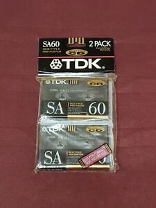 TDK 2 pack SA 60 High Position IEC II Type II Blank Audio Cassette Tapes
