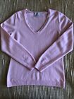 NEW PURE COLLECTION 100% Cashmere Blossom Pink V-neck Slim Fit Sweater 12 $150