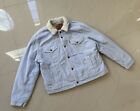 Levi's Womens Baby Blue Corduroy Long Sleeve Button Front Trucker Jacket Size XL