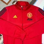 Adidas Manchester United Jacket Full Zip Climalite Red Warm-Up Men's Medium