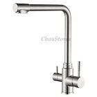 Stainless Steel Kitchen Faucet 3 Water Way Sink RO Tap with Pure Drinking Spout