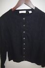 C6 Lord & Taylor M 100% Cashmere Black Cable Knit Cardigan Two Ply  Sweater