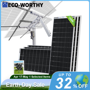 ECO-WORTHY 200W 400W 800W 1000W Watt Bifacial Solar Panel Kit &Tracking Bracket