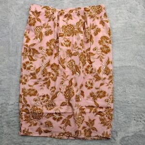Lane Bryant Skirt Womens 14 Pink Floral Stretch Lined Slit