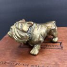 Vintage Heavy Brass Bulldog Figurine Paperweight Desk Art Collectible Patina
