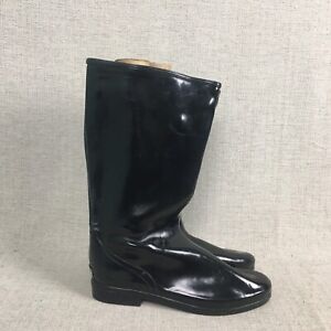 LL BEAN Wellie Rainboots Womens 8 Black Mid Calf Rubber Boots