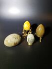 Marble Egg Lot 4 Eggs w/stands