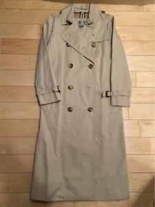 Burberry's Made in England Nova Check Vintage Long Trench Coat size S
