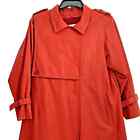 London Fog Red Thinsulate Trench Coat Woman Size 10P Removable Lining Vintage
